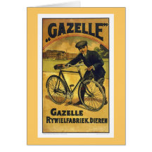 Gazellen-Vintages Fahrrad-Plakat Karte