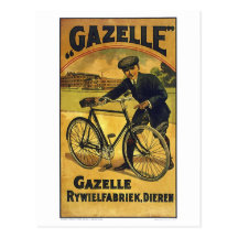 Gazellen-Vintages Fahrrad-Plakat Postkarten