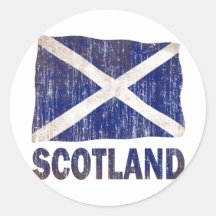 GEALTERTE UND GETRAGENE SCHOTTLAND-FLAGGE RUNDER AUFKLEBER