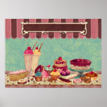 Gebäck-kleiner Kuchenpatisserie-Bäckerei-Geschäfts Posterdrucke