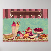 Gebäck-kleiner Kuchenpatisserie-Bäckerei-Geschäfts Posterdrucke