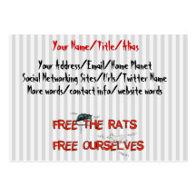 Geben Sie die Ratten frei Visitenkarte