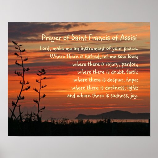 Gebet des Heiligen Franziskus von Assisi Plakat | Zazzle