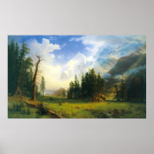 Gebirgslandschaft, durch Albert Bierstadt Plakat