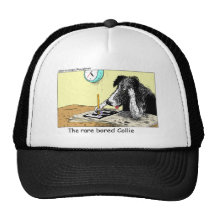 Gebohrte Grenzcollie-lustige Geschenk-T-Shirts-Sam Retrokultmütze