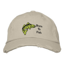 Geboren, grüne Fisch-kundengerechte Stickerei zu f Baseballmütze