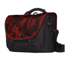 Gebrannte rote Rauch-Laptop-Tasche
