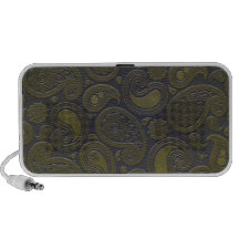 Gebrannter Umber-Gelb-Paisley-Motiv Mp3 Lautsprecher