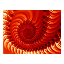 Gebranntes orange Fraktal Postkarte