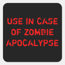 GEBRAUCH IM FALLE DER ZOMBIE-APOKALYPSE AUFKLEBER