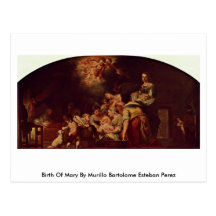 Geburt von Mary durch Murillo Bartolome Esteban Pe Postkarte