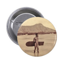 Gebürtiger hawaiischer Surfer, C. 1890 Anstecknadelbuttons