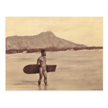 Gebürtiger hawaiischer Surfer, C. 1890 Postkarte