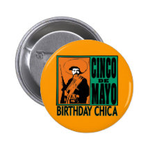 Geburtstag Chica Cinco Des Mayo Anstecknadelbutton