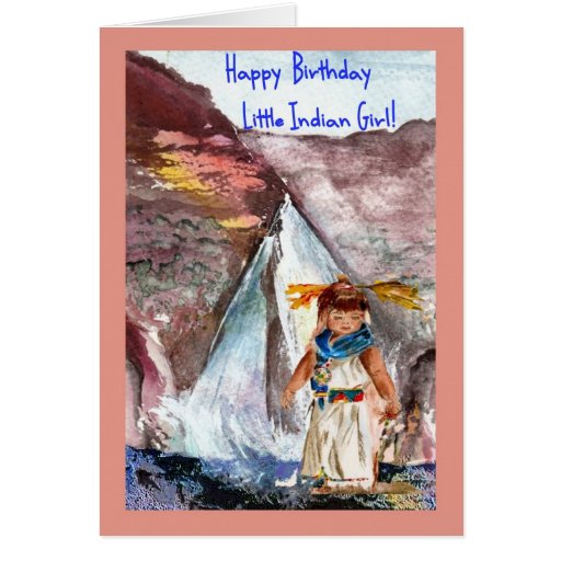 Geburtstag für das kleine indische Mädchen Karten Zazzle
