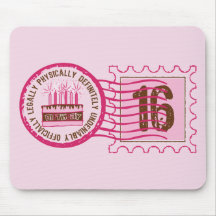 Geburtstags-Briefmarke 16 Mousepad