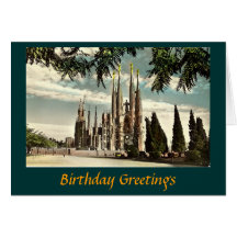 Geburtstags-Karte, Barcelona, Sagrada Familia