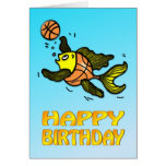 Geburtstags-Karte Cartoon der Basketball-Fische lu