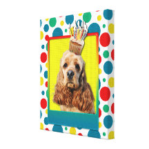 Geburtstags-kleiner Kuchen - Cocker spaniel Leinwanddrucke