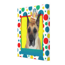 Geburtstags-kleiner Kuchen - Deutsche Dogge Leinwand Drucke