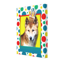 Geburtstags-kleiner Kuchen - Dingo Gespannte Galeriedrucke