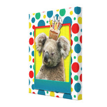 Geburtstags-kleiner Kuchen - Koala Leinwand Drucke