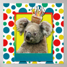 Geburtstags-kleiner Kuchen - Koala Posterdrucke