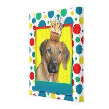Geburtstags-kleiner Kuchen - Rhodesian Ridgeback Gespannte Galerie Drucke