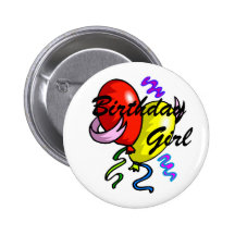 Geburtstags-Mädchen-Knopf Button