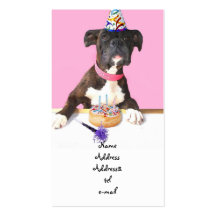 Geburtstags-Party Boxerhundegeschäftskarte Visitenkarten Vorlage