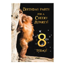 Geburtstags-Party Einladung 8, mit Orang-Utan