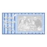 Geburtstags-Party-Erinnerungens-Foto-Karten-Blau Fotogrußkarten