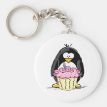 Geburtstags-Pinguin mit kleinem Kuchen Schlüsselband