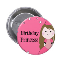 Geburtstags-Prinzessin Anstecknadelbuttons