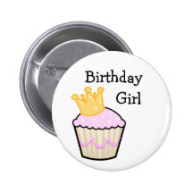 Geburtstags-Prinzessin Cupcake Buttons