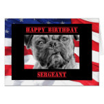 Geburtstags-Sergeant-Militärsoldat US-Flagge u. -h Grußkarte