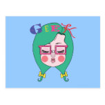 Geeky Mädchen Postkarte