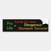 Gefährlicher inländischer Terrorist Auto Sticker