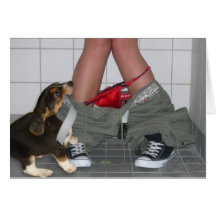 Gefangen mit meinen Hosen unten, wieder… niedliche Grußkarte