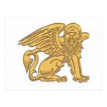 geflügelter Löwe winged lion Postkarten
