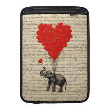 Geformte Ballone des Elefanten und des Herzens Sleeve Fürs MacBook Air