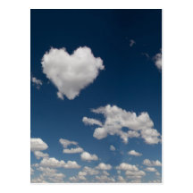 Geformte Wolke des Herzens Postkarten