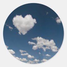Geformte Wolke des Herzens Runde Sticker