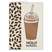 Gefrorener Kaffee u. Kaffeebohnen Notecard Karte