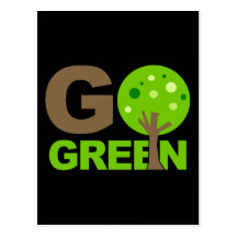 Gehen Baum recyceln grüner Postkarten
