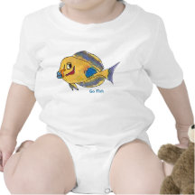 Gehen die niedlichen Fisch-Cartoon-Fische Baby Strampler