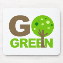Gehen Grün recyceln Baum Mauspads