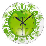 Gehen Ökologie-Entwurfs-Wanduhr grüne