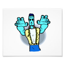 gehende Hände des blauen Monsters up Halloween Kunst Photo