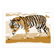 Gehende Tiger-Pop-Kunst Postkarte
